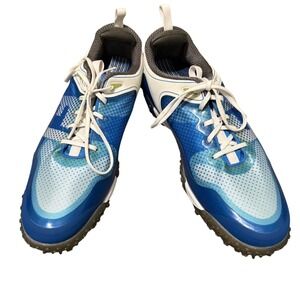 FootJoy Flex-Zone Mens Golf Shoes Blue White Cleated 57340 Size‎ 13 M